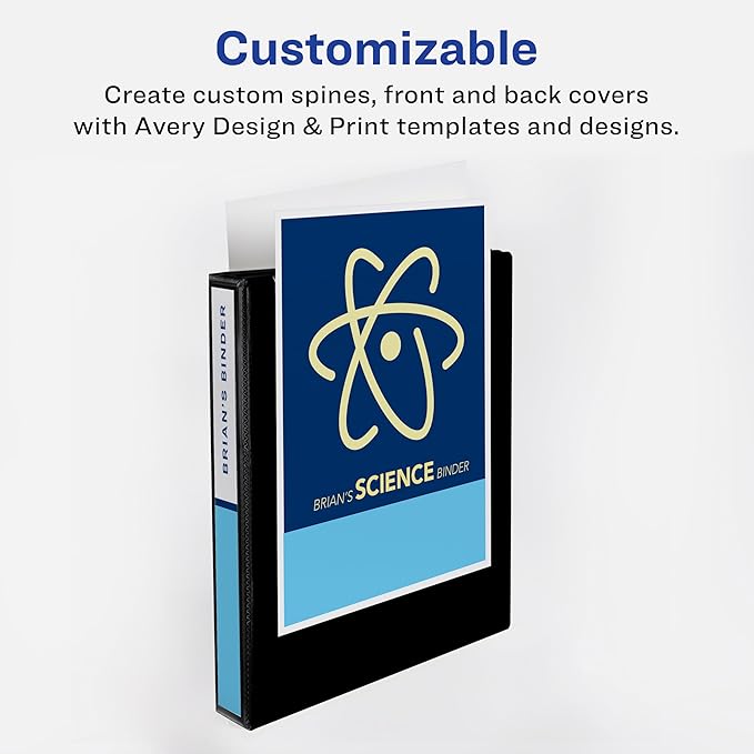 Avery Economy View 3 Ring Binders, 1.5" Round Rings, 4 Black Binders - Image 2