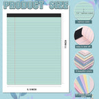 Fuutreo 8 Pcs 8.5'' x 11'' Colored Legal Pad Writing Pads Narrow Ruled 50 - Image 2