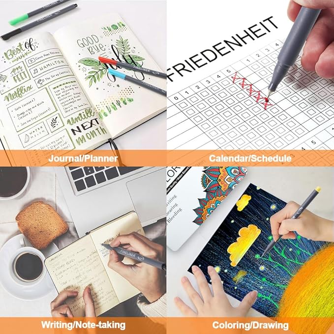 Shuttle Art Fineliner Pens, 100 Colors 0.38mm Fineliner Color Pen Set Fine Line - Image 8
