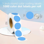 1 Inch Round Color Coding Labels, 1000 Dots Per Roll Sky Blue Color Coded Dot - Image 3