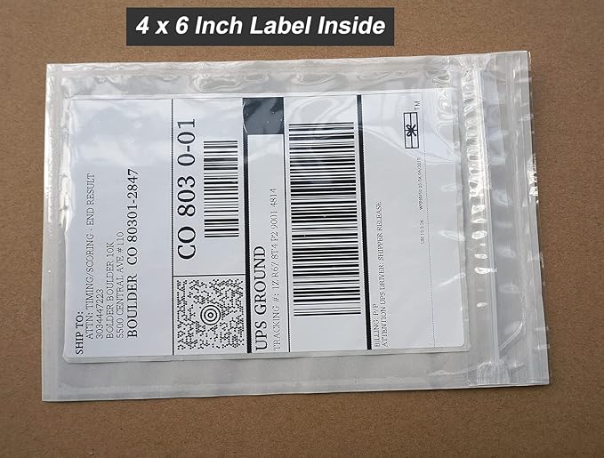 BEUYI Premium 5'' x 7.5'' Resealable Adhesive Shipping Label/documents Pouches - Image 2