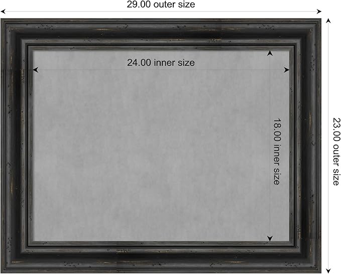 Amanti Art Black Framed Magnetic Board 23x29 Medium Vision Board - Image 4