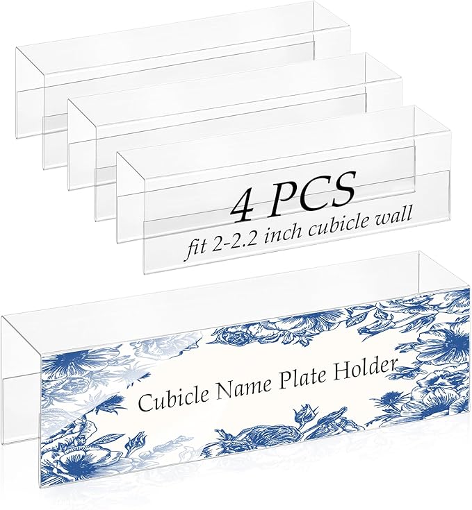 2X8 PET Cubicle Name Plate Holders Cubicle Name Plate Sign Holder Wide 2.2 in by SHIQIKEJIPTY