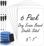 6 Pack Small White Board Dry Erase 5x7 Inch Mini Whiteboard Small Dry Erase by Unknown