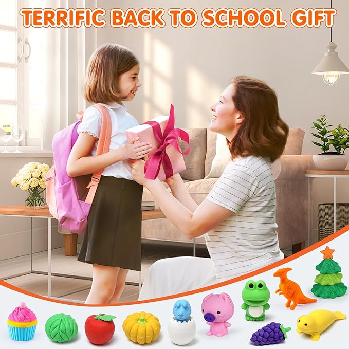 100 Pack Animal Erasers Desk Pet - Image 9