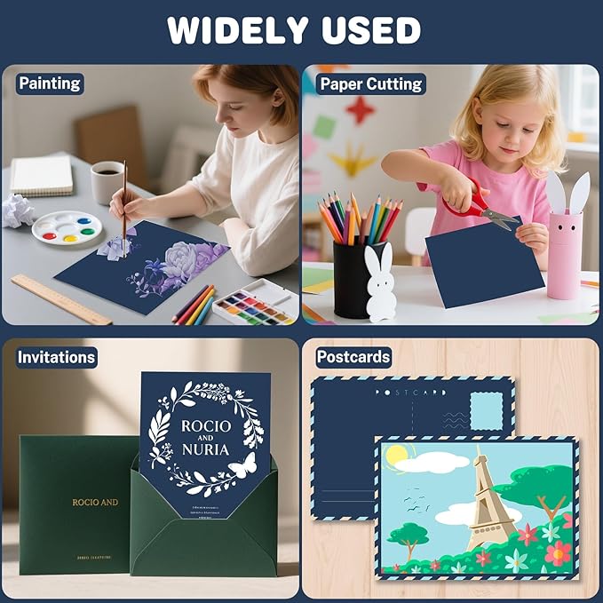 Cardstock 8.5 X 11, 40 Sheets Dark Blue Card Stock, 75lb/ 200gsm Copy Paper - Image 7
