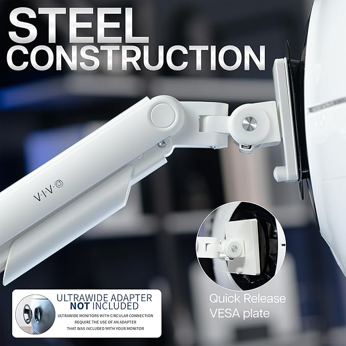 VIVO Heavy Duty Aluminum Ultrawide Monitor Tension Arm - Image 6