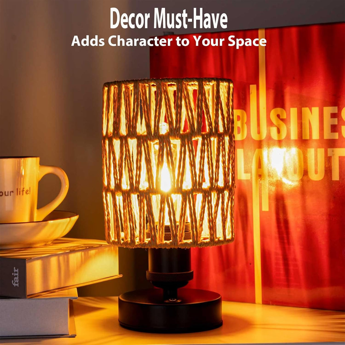 Cordless Rechargeable Outdoor Table Lamps, Battery Operated Table Lamp, Stepl...