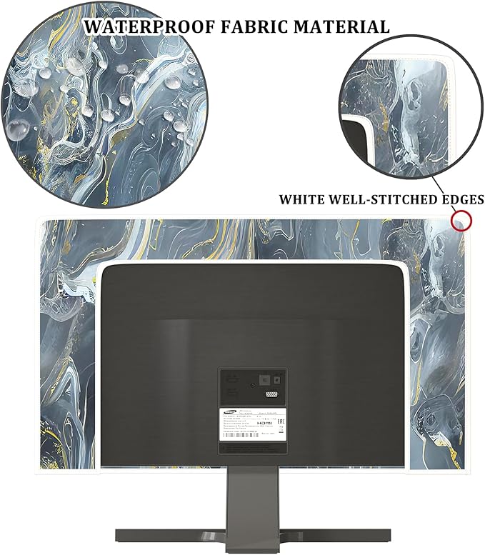 Baocicco Gray Gold Marble Waterproof 55 Inch TV Dust Cover Anti-Static - Image 3