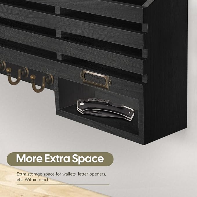 FifthQuarter Key Holder for Wall: Easy Mounted Key Rack and Mail Organizer - Image 7