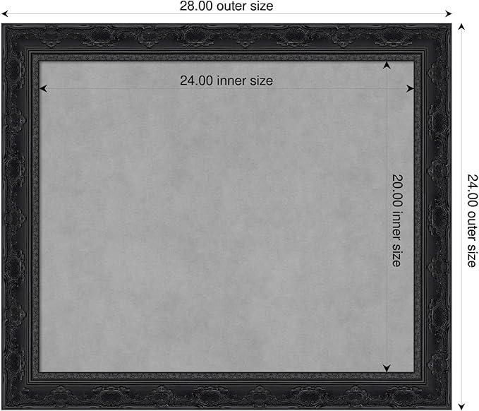Amanti Art Black Framed Magnetic Board 24x28 Medium Vision Board - Image 2