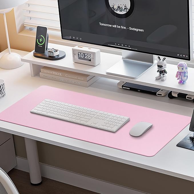 Boutilon Leather Desk Pad Protector, Non-Slip Mouse Pad, Laptop Desk Pad - Image 6