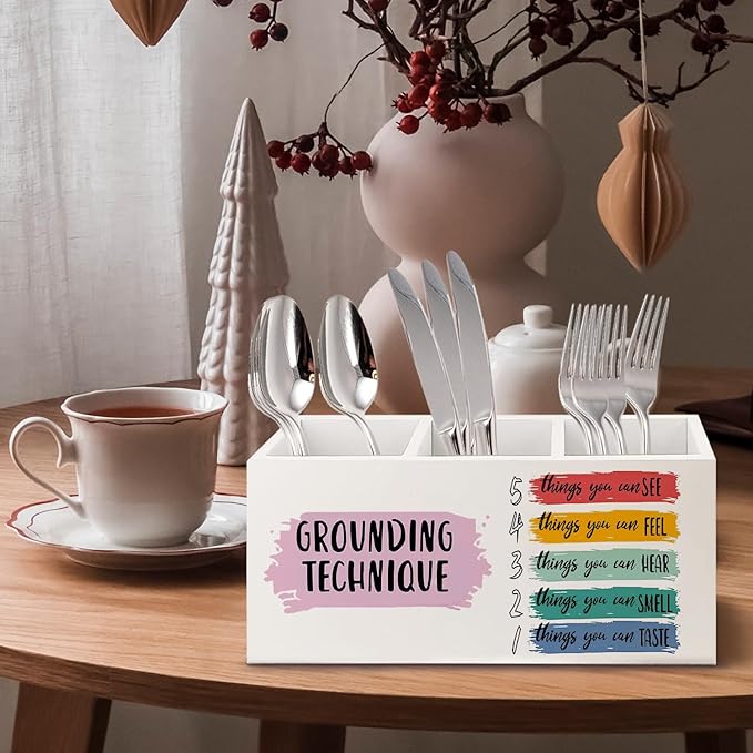 URLLUAE Mental Health Wooden Pen Pencil Holder - Image 4