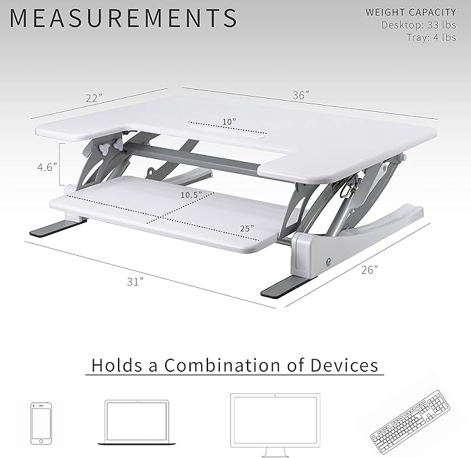 VIVO 36 inch Height Adjustable Stand Up Desk Converter, V Series, Quick Sit to - Image 4