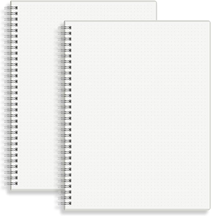 HULYTRAAT Large Dot Grid Spiral Notebook, 8.5" x 11", Premium 100gsm Ivory by HULYTRAAT
