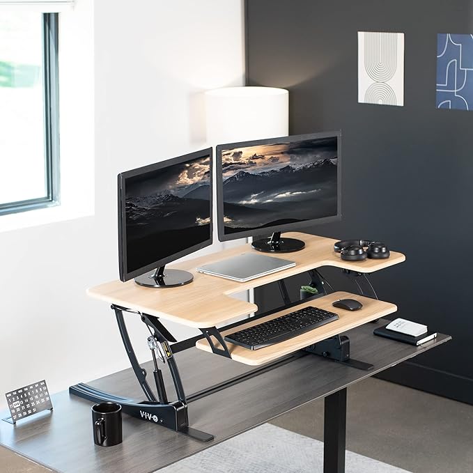 VIVO 42 inch Height Adjustable Stand Up Desk Converter, V Series, Quick Sit to - Image 2
