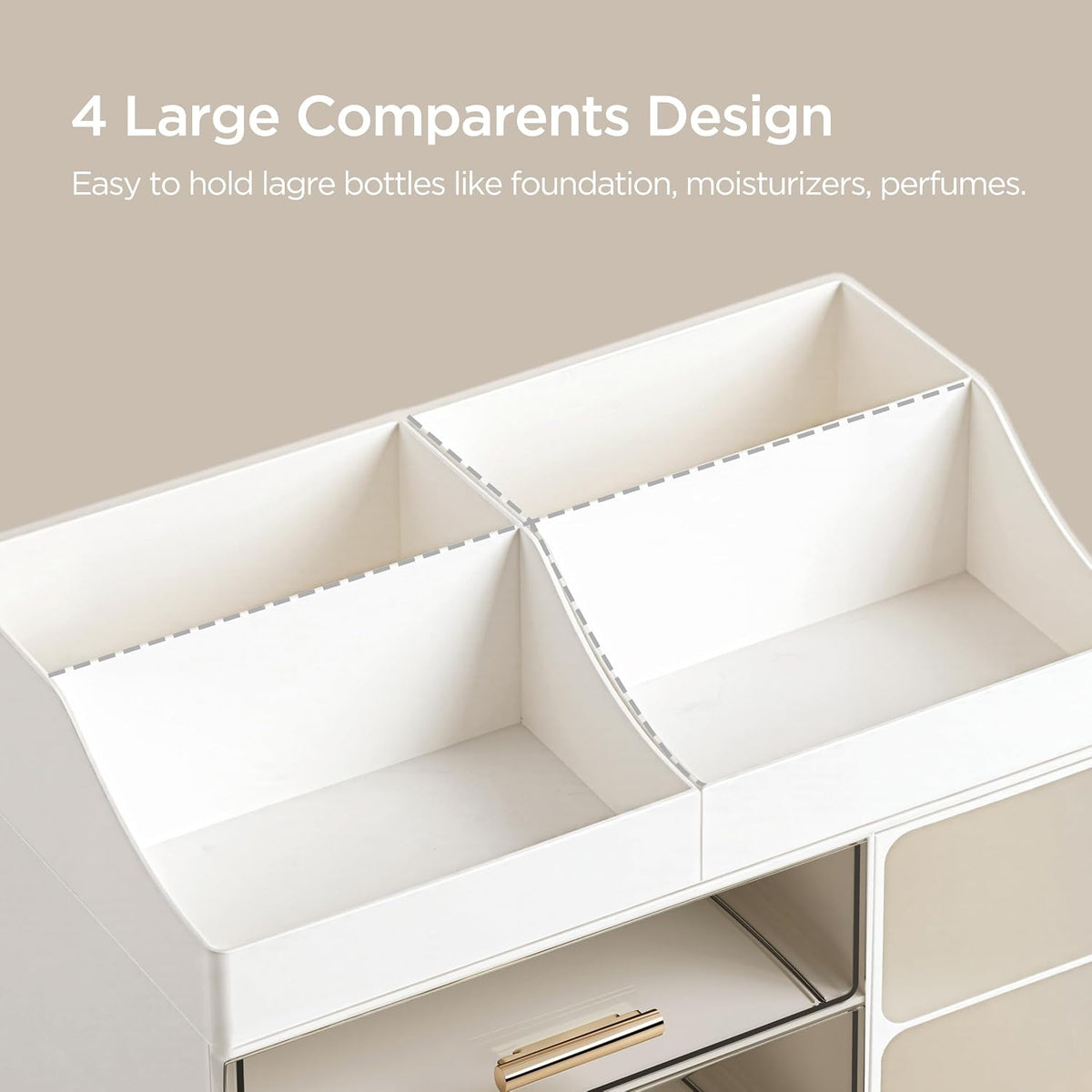 HBlife Makeup Organizer Countertop with Brush Holder, Large Bathroom Counter ...