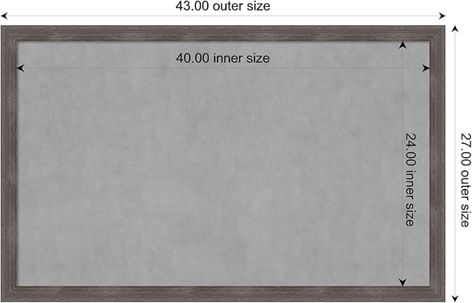 Amanti Art Grey Framed Magnetic Board 27x43 Large Vision Board - Image 4