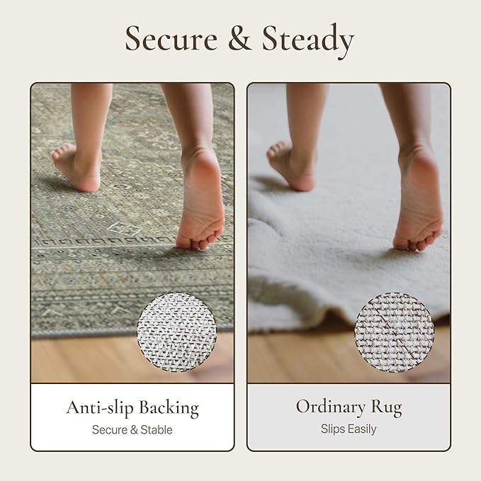 GENIMO 6x9 Area Rugs for Living Room, Machine Washable Non Slip Rugs, Low Pile - Image 8