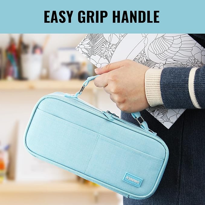 JOINPRO Pencil Case, Large Capacity Pencil Case Organizer; Double Zipper - Image 6