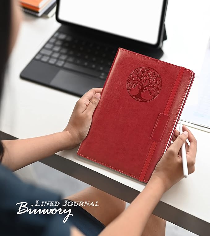 Biuwory Lined Journal Notebook for Women Men, 256 Pages A5 Hardcover Leather - Image 7