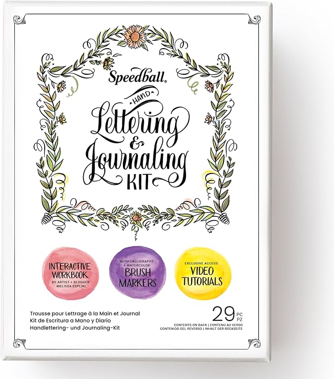 Speedball Hand-Lettering & Journaling Set, Brush Tip Pens Calligraphy, Bullet by SpeedballArt