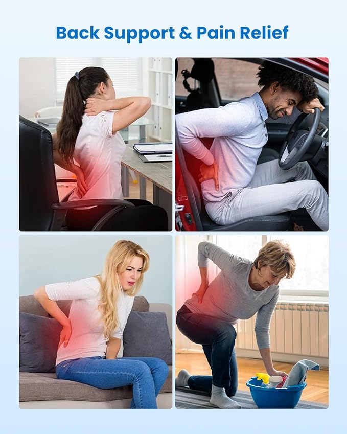 COMFIER Lumbar Support Pillow for Office Chair, Heated Back Support Pillow - Image 5