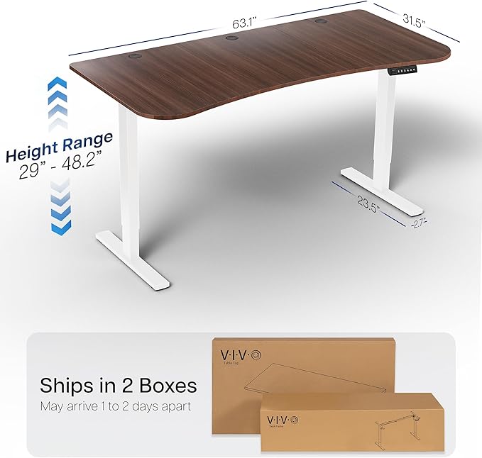 VIVO Electric 63 x 32 in Standing Desk, Memory Height Adjustment, 1B Series - Image 3
