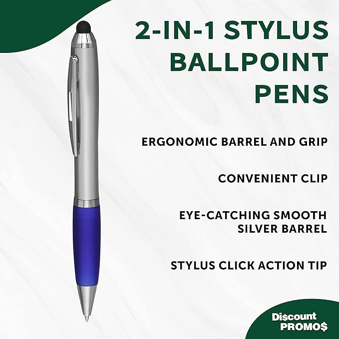 DISCOUNT PROMOS Stylus Ballpoint Pens Set of 10, Bulk Pack - Image 3