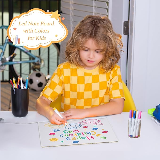 Acrylic Dry Erase Board with Light 11.8 X 7.9” Clear Light up Dry Erase Board - Image 3