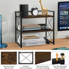 YINMIT Desktop Shelf Organizer, 2 Tier Office Shelves, Wood Desk Organizer - Image 4