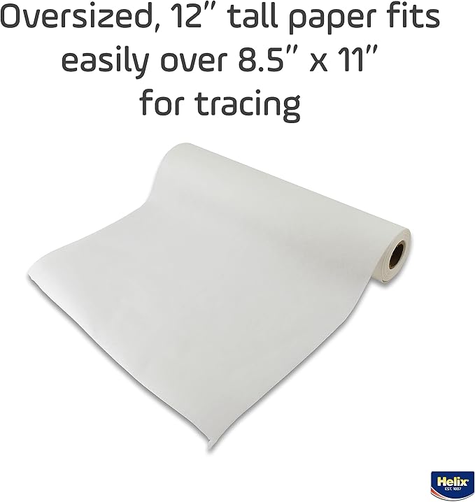 Helix - Sketch & Tracing Paper Roll - 12 Inch by 50 Yards - Transparent - Image 3