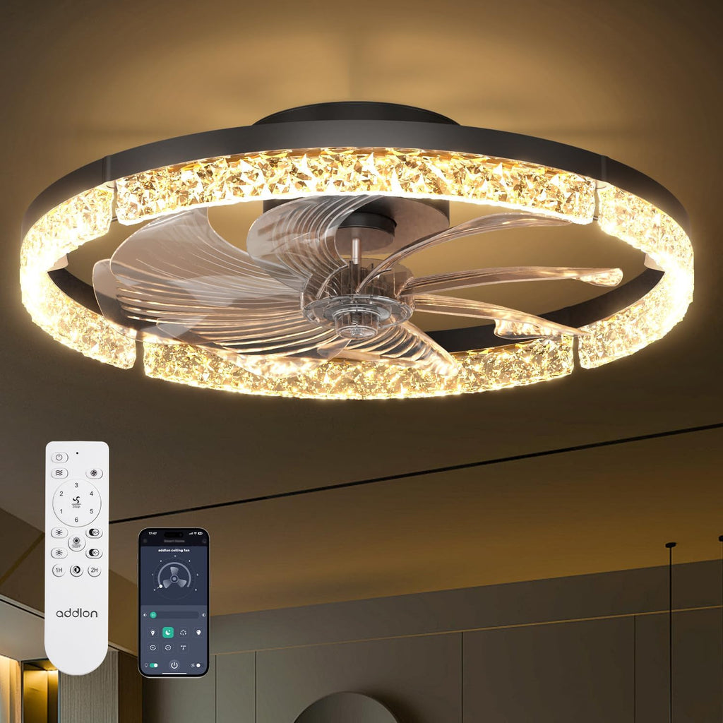 addlon 20" ceiling fans with lights and remote, main product view