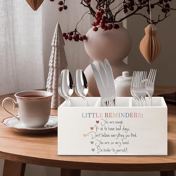 URLLUAE Little Reminders Mental Health Wooden Pen Pencil Holder - Image 4