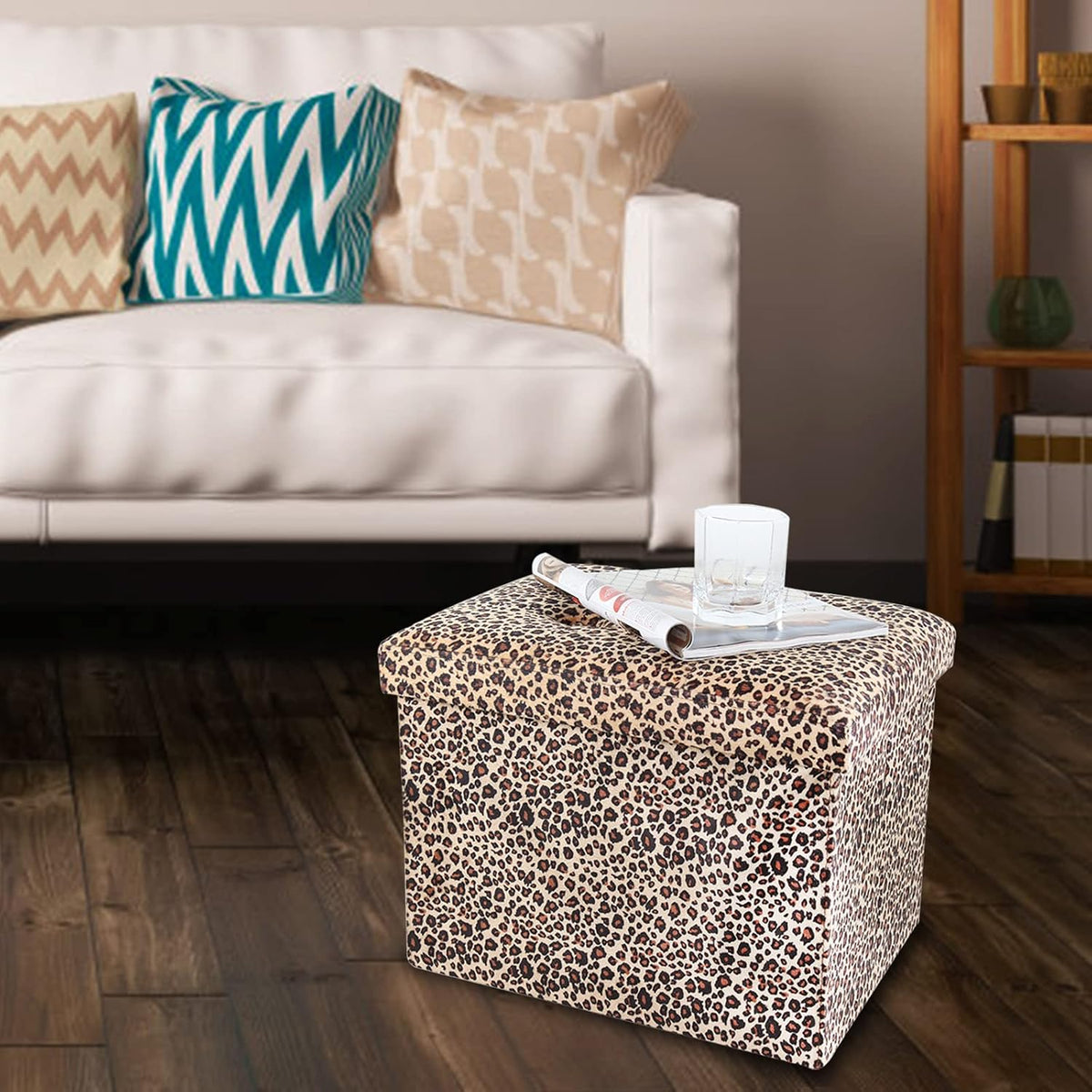 ALASDO Ottoman Storage Ottoman Footrest Stool Foldable Foot Rest Footstool Be...