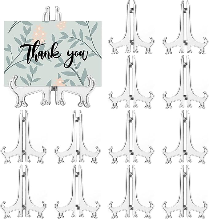 LonlyEagle 12 Pack 4 Inch Clear Plastic Easels or Stand/Plate Holders to by LonlyEagle