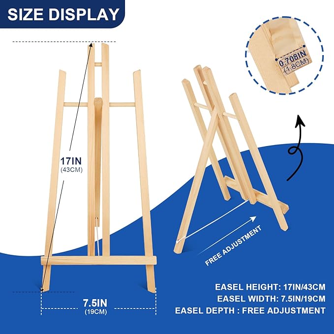 ESRICH 10pcs 17 Inch Tabletop Easels, Wood Easel - Image 2