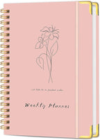 Undated Weekly Planner with Metal Corner Hardcover Notebook, A5 Size Journal by KAICNPAPER