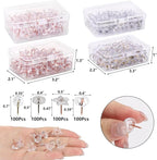 400Pcs Clear Push Pins 4 Types Thumb Tacks - Image 2