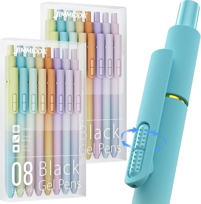 JIMMIDDA 16Pcs Black Gel Pens by JIMMIDDA