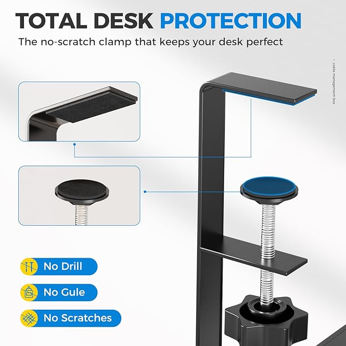 Extra Large Under Desk Cable Management, Cinati 25" Wire Organizers No Drill - Image 3