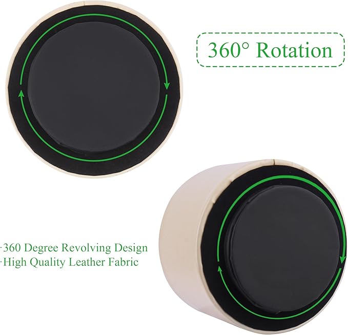 Hennaja Round Leather Art Supply Organizer, Remote Control Holder, 360 Degree - Image 4