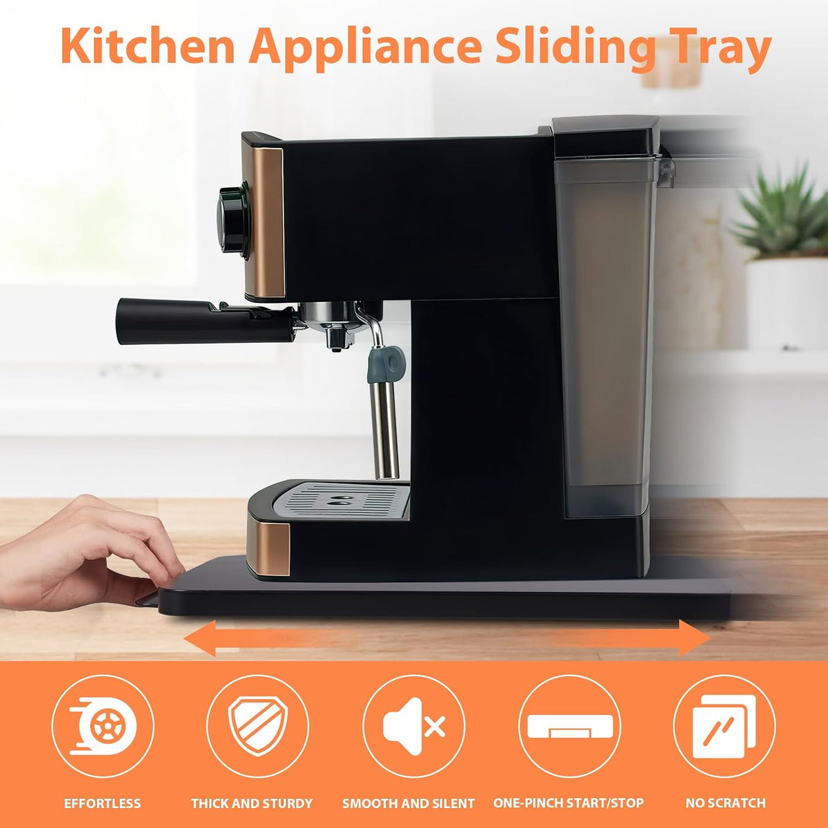 Sliding Tray for Coffee Maker, Countertop Appliance Slider 9” × 14.5”