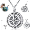 Compass Necklace for Women Men 925 Sterling Silver Pendant Urn Necklaces for by Eusense