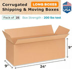 Long Moving & Shipping Boxes 24"L x 9"W x 9"H - Image 2