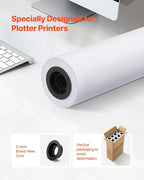 VEVOR Wide Format Paper, 24 in x 150 ft Plotter Roll, 8 Rolls CAD Bond Rolls - Image 2