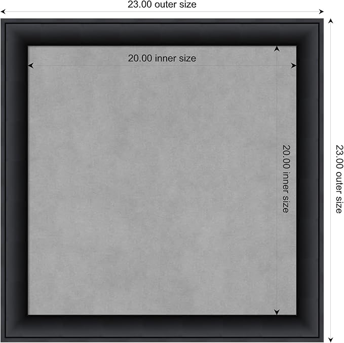 Amanti Art Black Framed Magnetic Board 23x23 Medium Vision Board - Image 4
