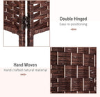 HOMCOM Room Divider, 6 Panel Folding Privacy Screen, 6FT Tall Portable Wicker - Image 4