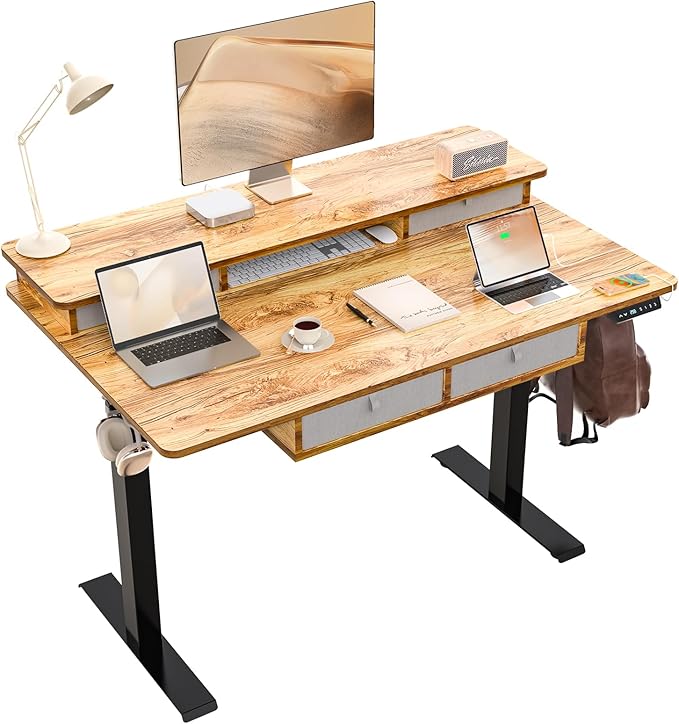 ExaDesk 48 * 30 Inches Electric Standing Widened Desk Adjustable Height by ExaDesk
