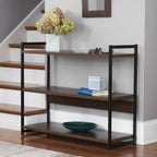 household essentials jamestown wide 3 shelf open storage shown in use